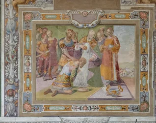 Bouillonin Jumalansynnyttäjän teot Jerusalemin valtauksen yhteydessä, noin 1589-94 (fresko).