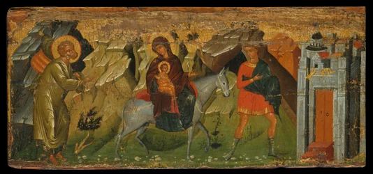 Lento Egyptiin (munan tempera paneelissa)