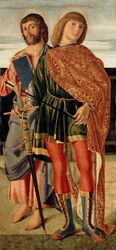 St. Matthew ja St. Sebastian, n. 1499 (tempera puupaneelilla)