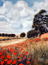 Wild Poppies, Hertfordshire, 2010 (öljy paperille)