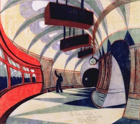 The Tube Train, n. 1932 (linoleikkaus) (katso myös 151089)