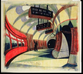 The Tube Train, n. 1932 (linoleikkaus) (katso myös 246012)
