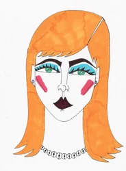 Blonde GirlBlue hair (huopakynä paperille)