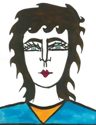 Mullet Hair, 2024 (kynä ja maali paperille)