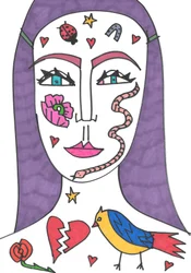 Tattoo Face (huopakärki paperille)