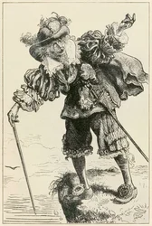 Ateisti nauraa kristityille ja toiveikkaille teoksesta The Pilgrims Progress From This World, To That What Is To Be, John Bunyan (1628-1688) kuvitus Thomas Dalzielin (1823-1906)