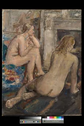 Kaksi mallia lepäämässä, exh. 1939 (öljy kankaalle)