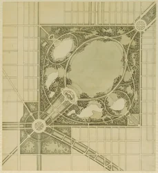 Chicagon suunnitelma, levy 62, ehdotetun puiston suunnitelma, 1909.