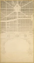 Kilpi 129 julkaisusta The Plan of Chicago, 1909: Chicago. Kaupungin bisneskeskus, joka sijaitsee...