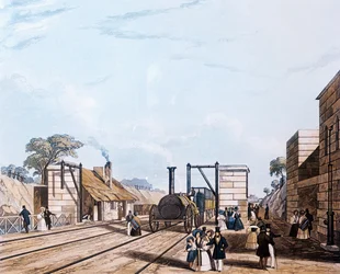Liverpoolin ja Manchesterin rautatie: Parkside, 1831 (akvatintti).