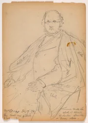 Piirros, James Lenox istumassa, 19. helmikuuta 1874.