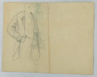 Piirros, herra Samuel Ward vanhempi, seisoo käsi taskussa, 1880.