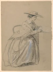 Piirros, rouva Sheppard Gandy istumassa, 1859