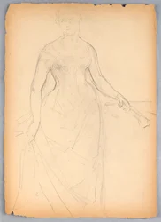 Piirustus, luonnos Bella Worshamin muotokuvaan, 1878
