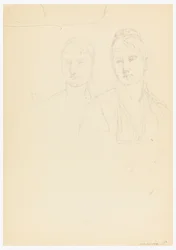 Piirustus, luonnos Bella Worshamin muotokuvaan, 1878