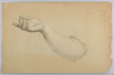 Piirros, opinnäytetyö "Oppitunti hyväntekeväisyydestä", 1850.