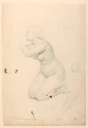 Piirros, tutkimus "Sairaiden ehtoollinen", 1844-45.