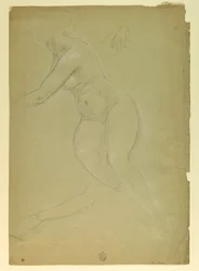 Piirros, luonnos "Oikeus ja Pe", 1886