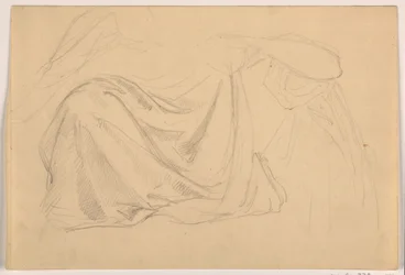 Piirustus, luonnos "Oikeudenmukaisuus ja rauha", Draperia, 1878-86.