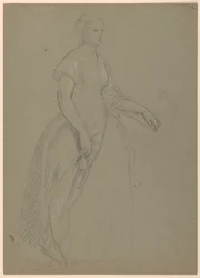 Piirustus, luonnos "Martha Washingtonin vastaanotto", 1860