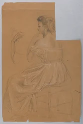 Piirustus, Tutkimus "Tizian Showing", 1872