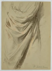 Piirros, tutkimus "Tribute Money" -teosta, 1852