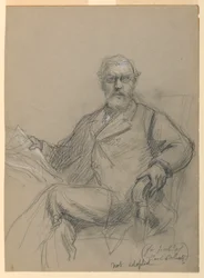 Englanti: Piirustus, Carl Schurz Istuva Readin, 1899