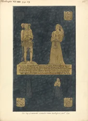 Messinkilautanen Gregory Lovellille ja hänen vaimolleen Annelle, David Bellinghamin tyttärelle, Harlington Church