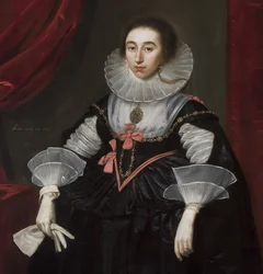 Yksityiskohta Elizabeth Cavendishin muotokuvasta, 1624