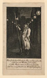 Yövartija, kuvitus "Königl: Grosbrit [anian] genealogical Calendar 1780 Lauenberg, J.G. Berenberg"