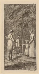 Otsikkokuparipiirros Theodor Gottfried Hippelin teoksen "Lebensläufe" toiseen osaan, Berliini 1799