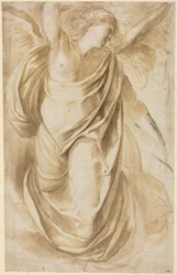 Enkeli, n.1600 (ruskeaa mustetta paperille)