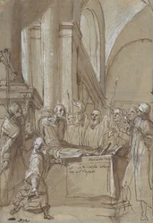 Raymond Diocrès puhuu hautajaisissaan, Pyhän Bruno Kölniläisen elämästä, 1628-29