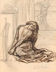 Sisar Helen, n. 1870 (grafiitti ja ruskea muste levylle kiinnitetyllä paperilla)