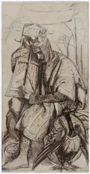 "Study for "The seed of David" Alterpiece: David as King, n. 1860. Taiteilijat: King David, Dante Gabriel Rossetti.