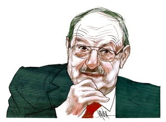 Umberto Eco (digitaalinen värikynäpiirustus)