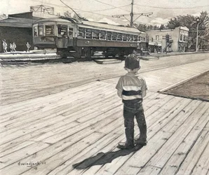 Spellbound At Fort Edmonton, 2022 (lyijykynä paperille)