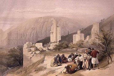 Riemukaarin jäännökset Petrassa, 8. maaliskuuta 1839, levy 100 