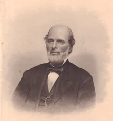 Muotokuva yhdysvaltalaisesta poliitikosta George T Cobbista (1813-1870), FE Jonesin kaiverrus naisten varastosta, Yhdysvalloista, noin 1870