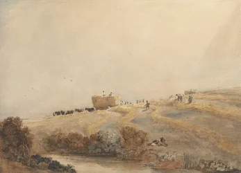 Heinänteko, n. 1808 (w/c, vartaloväri grafiitin päällä paperilla)