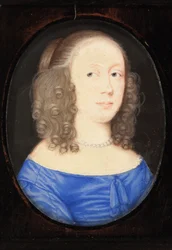 Lady nimeltä Elizabeth Vere, Claren kreivitär, 1653 (wc vellum)