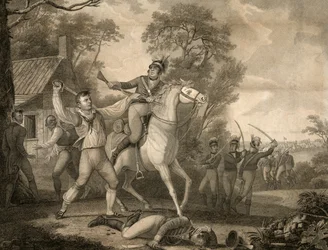 Peter Franciscos Gallant Action yhdeksän Tarletonsin ratsuväen kanssa neljäsadan miehen joukossa, pubi. 1814