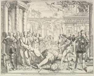Pyhän Kristoferin marttyyrikuolema pyhien Jaakobin ja Christopherin tarinasta..., 1776.