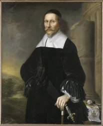 Georg Stiernhielm, runoilija et linguiste suedois - Georg Stiernhielmin (1598-1672) muotokuva, Ehrenstrahl, David Kloecker (1629-1698). Öljy kankaalle