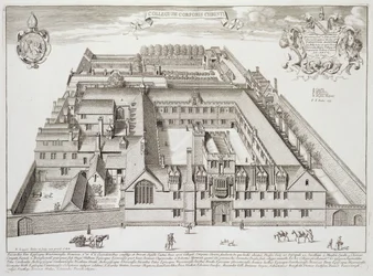 Corpus Christi College, Oxford, "Oxonia Illustrated", julkaistu 1675 (kaiverrus)