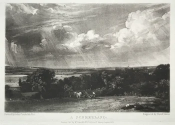 Erilaisia maisema-aiheita, tyypillisiä englantilaisille maisemille kuvista, jotka on maalannut John Constable, R.A.: A Summerland