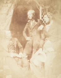Ogilvie Fairly, kapteeni Hamilton ja Gilmore, 1843-47. Tekijät: David Octavius Hill, Robert Adamson, Hill & Adamson.