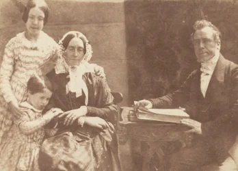 Pastori Ebenezer Miller perheineen, 1843-1847. Tekijät: David Octavius Hill, Robert Adamson.