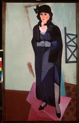 Taiteilijan vaimon muotokuva. David Petrovich Sterenbergin (1881-1948) maalaus öljy kankaalle