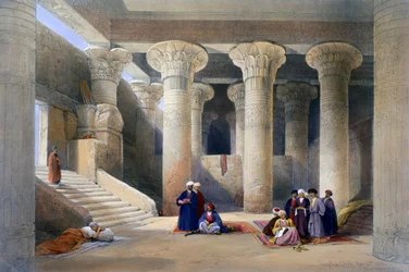 "Esnan temppelin sisustus Ylä-Egyptissä", 1838